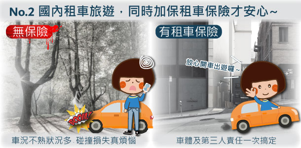 國內租車旅遊，同時加保租車保險才安心